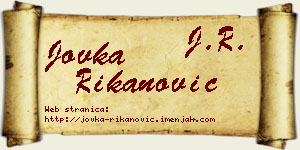Jovka Rikanović vizit kartica